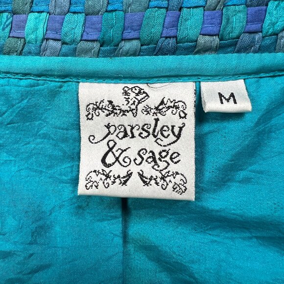 Vintage 100% Silk Woven Blazer Jacket Coat Cropped Open Boho Fairycore Whimsical - Picture 5 of 7